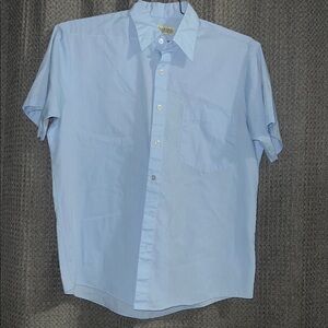 Haband Men's Light Blue Casual Button Down Shirt
